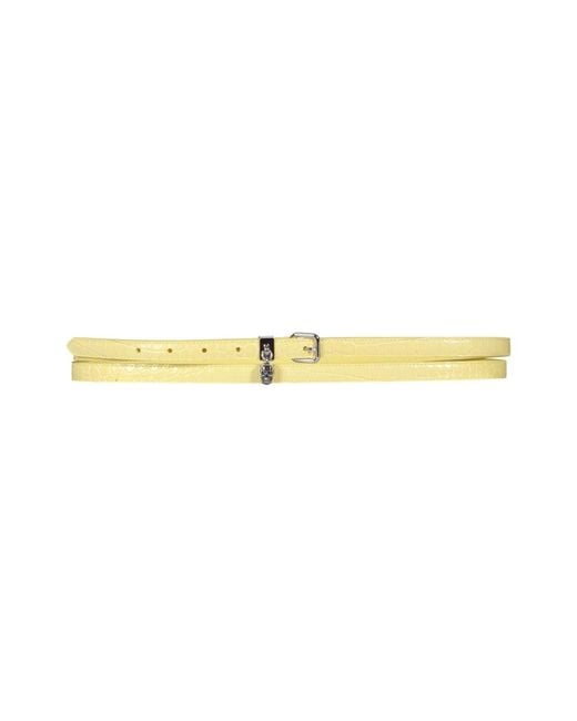 McQueen Yellow Alexander Mc Queen Double Belt With Skull And Pavè