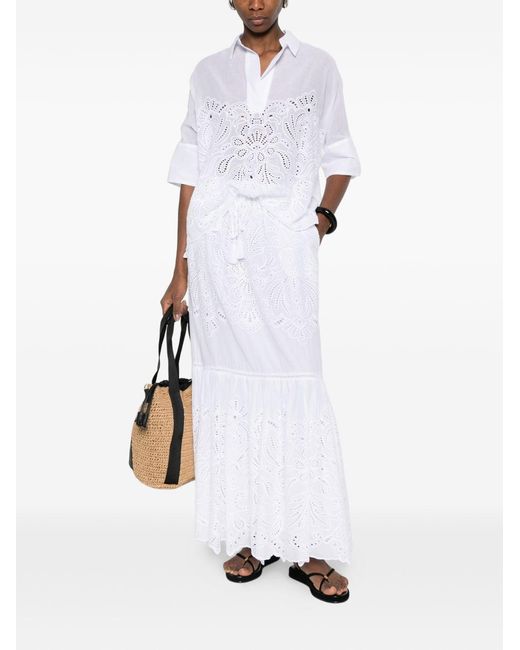 ERMANNO FIRENZE White Cotton Long Skirt