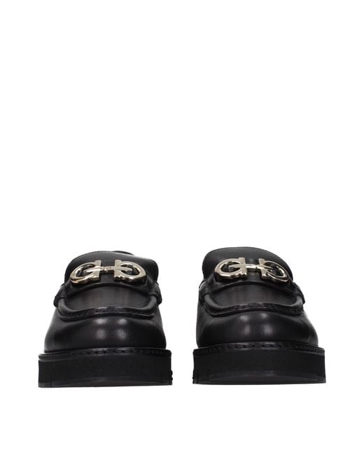 Ferragamo Black Ofelia Moccasins Leather