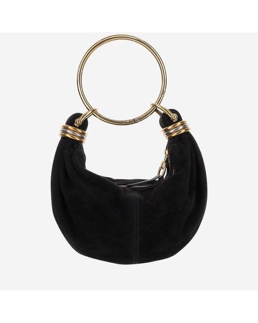 Chloé Black Mini Bracelet Hobo Leather Bag
