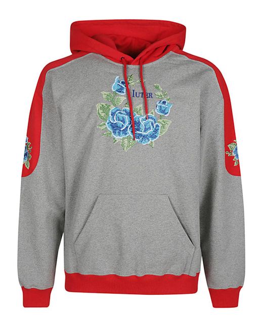 Iuter Gedrukte Katoenen Hoodie in het Gray voor heren