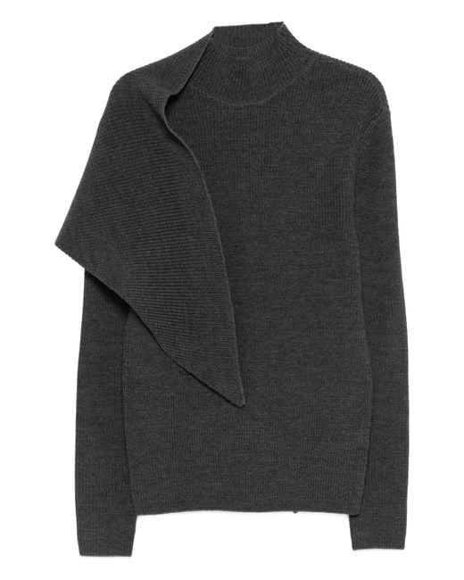 Entire studios Black Wrap Sweater Ash