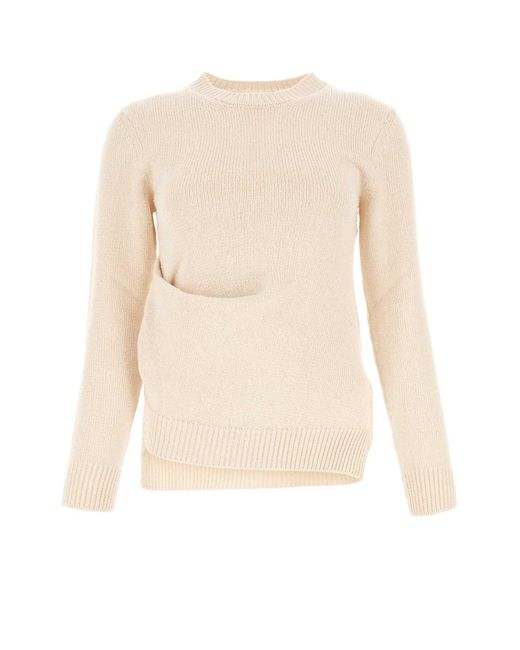 Jil Sander White Ivory Cotton Blend Sweater