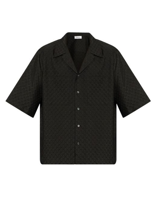 Alexander McQueen Schwarzes hemd mit kubanischem kragen und brusttasche in Black für Herren