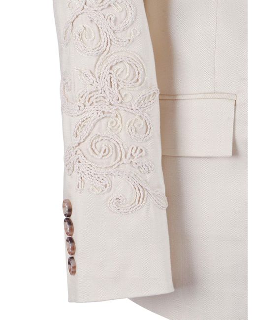 Ermanno Scervino Natural Double-Breasted Blazer Jacket