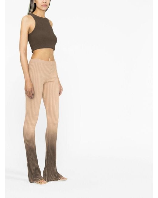 ANDREADAMO Natural Ombré-Effect Ribbed-Knit Trousers