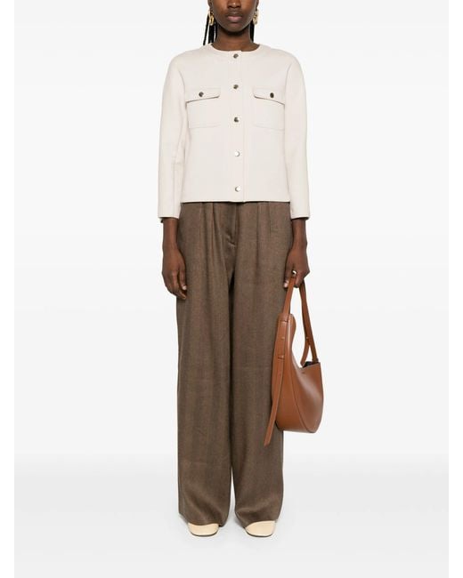 Officine Generale Brown Elia Pts Li Cot Herringbone Clothing