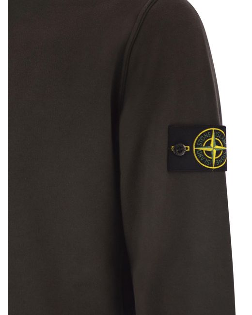 Stone Island Crewneck Sweatshirt Met Badge in het Black