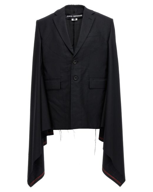 Junya Watanabe Seymo Wool Cape in het Black