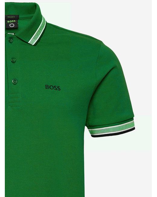 Boss Green Cotton Piqué Polo Shirt With Logo for men