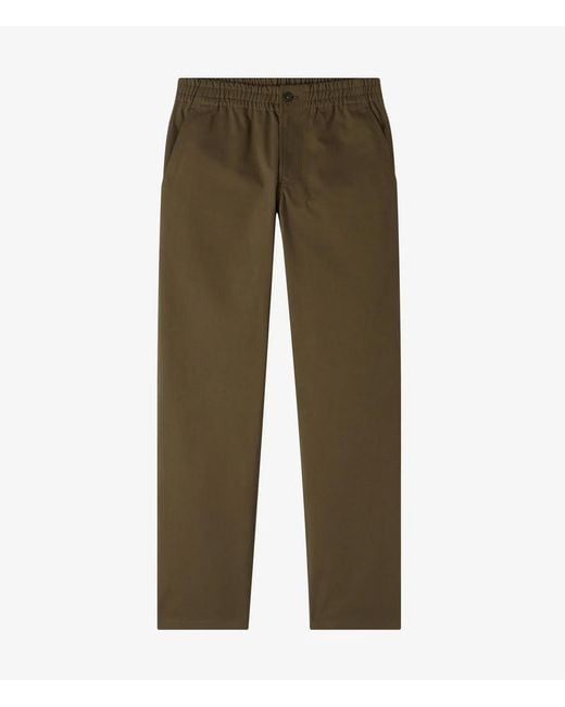 A.P.C. Green Khaki Workwear Trousers With Adjustable Waist for men