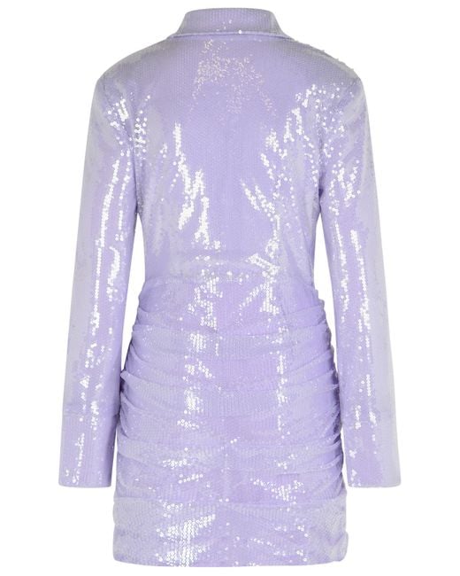 ROTATE BIRGER CHRISTENSEN Purple Drehen Sie Misty Lilac Polyester Pailletten -Mini -Kleid