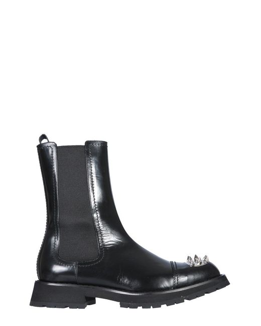 McQueen Black Studded Boot for men