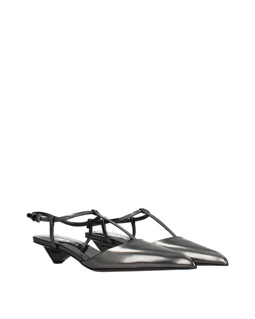 Prada Black Sandals/Anthracite Leather