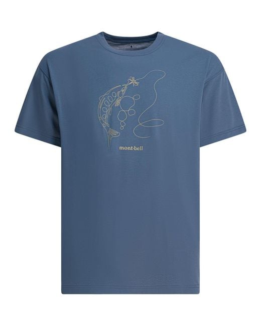Montbell Lightblue Polyester T-Shirt
