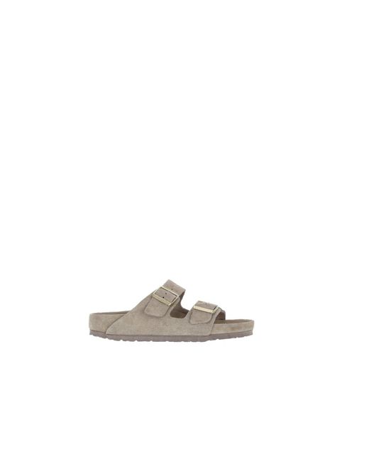 Birkenstock White Arizona Exq Taupe, Suede Leather, S