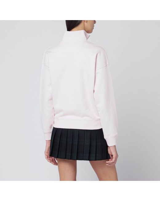 Maison Kitsuné White Maison Kitsuné Light Half Zip Sweatshirt With Logo Patch