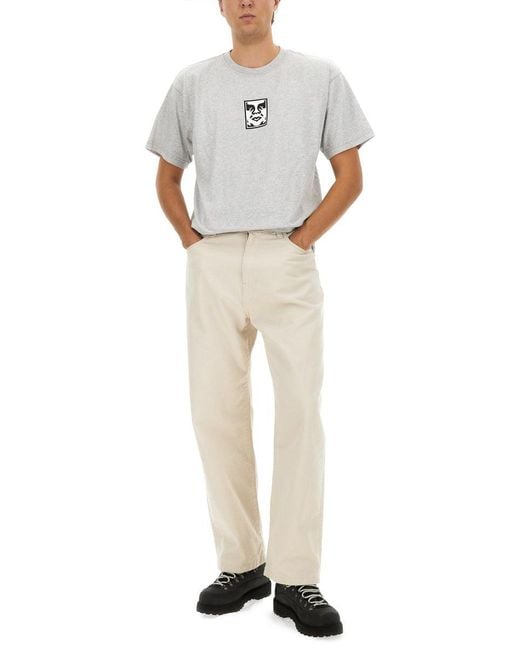 Obey Gray T-Shirt With Logo for men