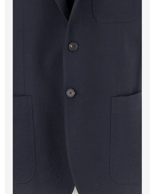 Tagliatore Blue Single Breasted Stretch Wool Jacket