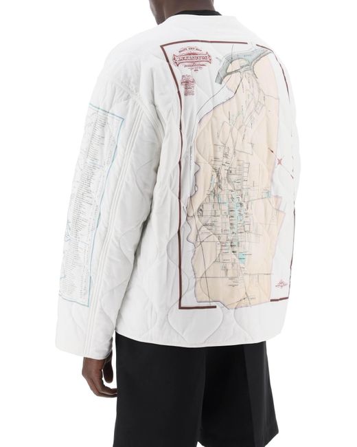 OAMC Combat Liner Printed Quilted Jacke in White für Herren