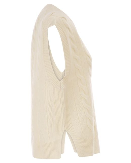 Polo Ralph Lauren Natural Wool And Cashmere Cable-Knit Vest