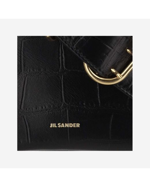 Jil Sander Black Flap Mini Shoulder Bag
