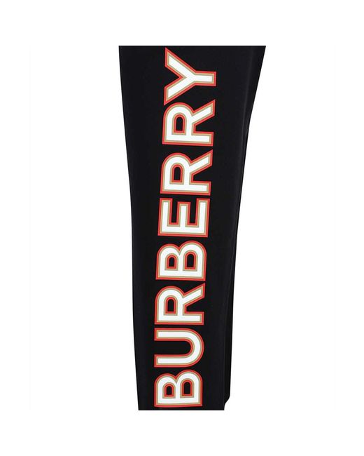 Burberry Black Cotton Logo Sweatpants for men