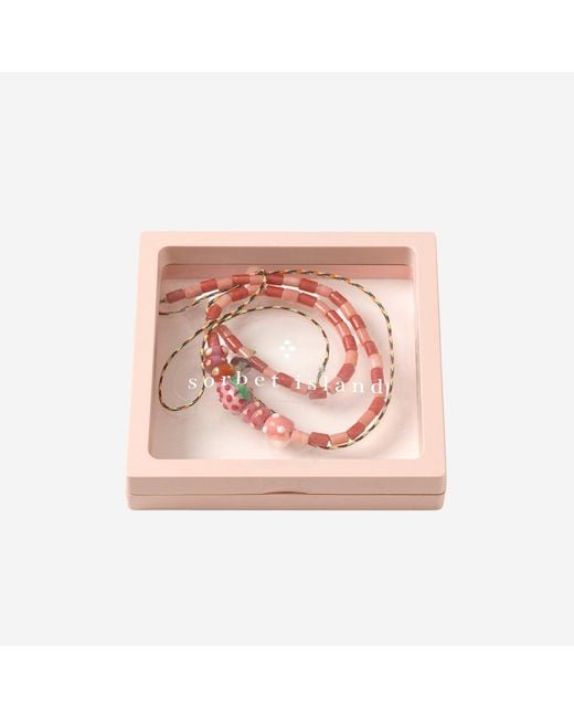 Sorbet Island Red Necklace With Assorted Glass Beads