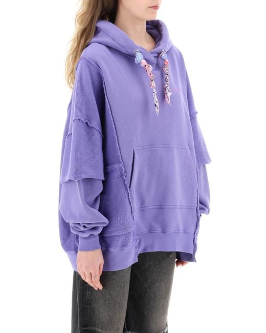 Khrisjoy Oversized Sweatshirt Met Capuchon in het Purple