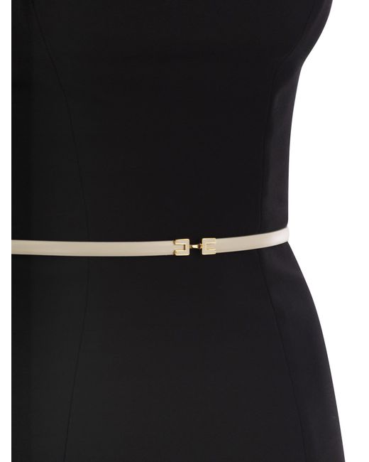 Elisabetta Franchi Black Crepe -Kleid mit kontrastierenden Gürtel