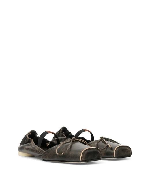 MM6 by Maison Margiela Black Square Toe Ballerinas
