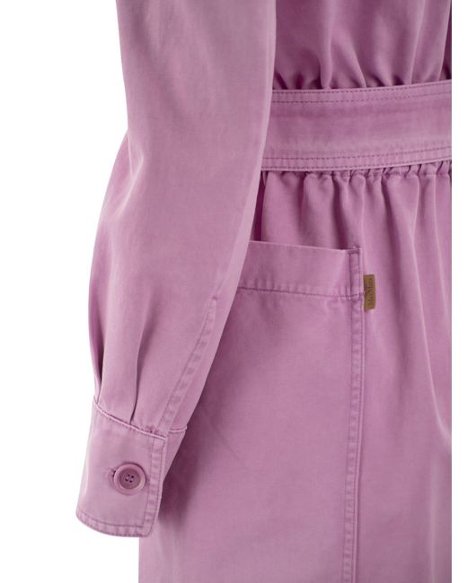 Max Mara Purple Visiera Short Cotton Drill Suit
