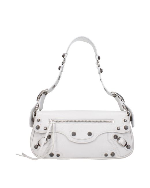 Balenciaga White Umhängetaschen Le Cagole Donna Pelle Bianco/Bianco Ottico