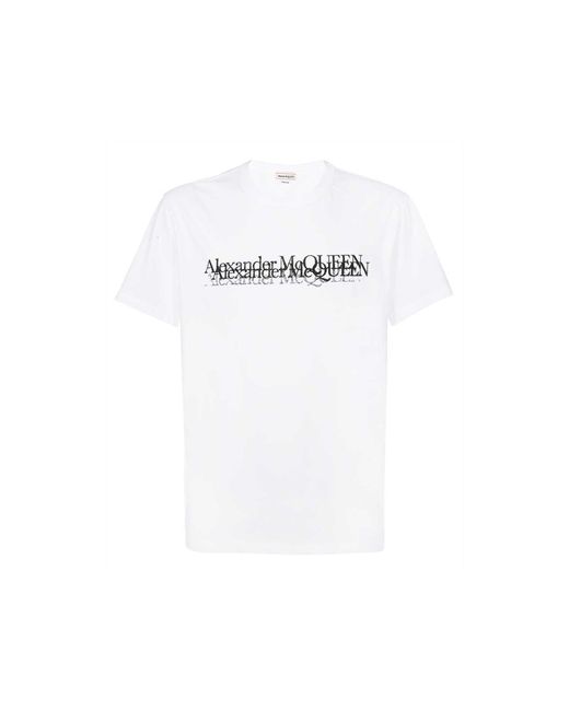 Alexander McQueen White Logo T-shirt for men