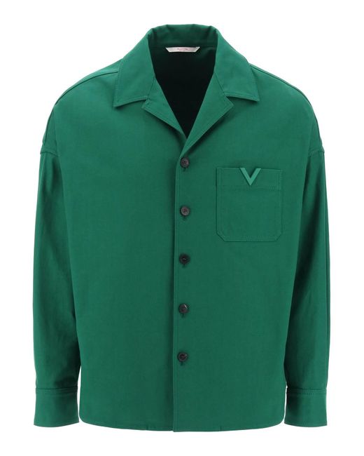 Valentino Garavani "canvas -overschot Met V -details in het Green voor heren