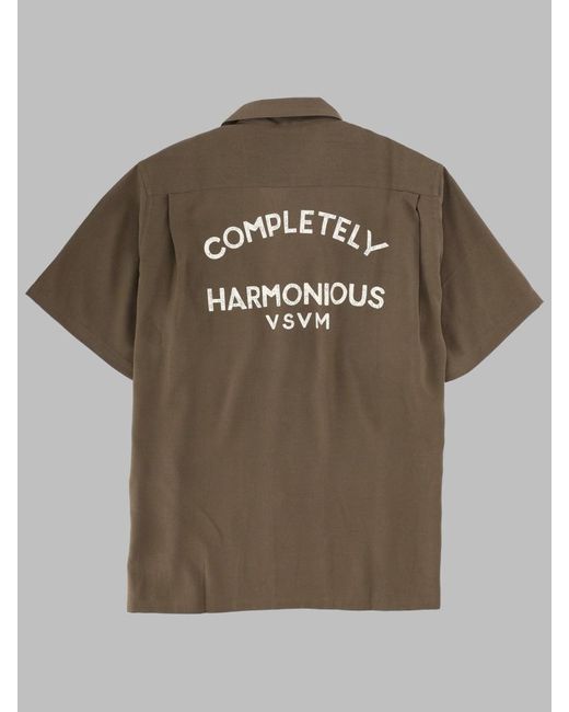 Visvim Brown Camicia A Manica Corta Con Logo