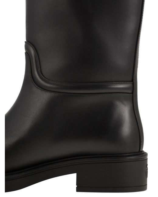 Stuart Weitzman Black Celia Lederstiefel