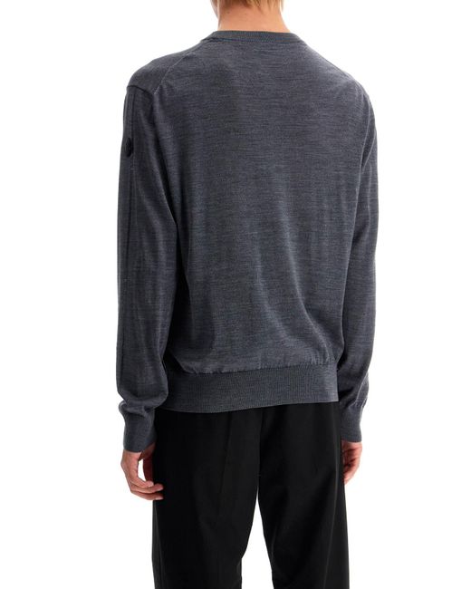 Moncler Gray Lightweight Wool Pullover Sweater for men