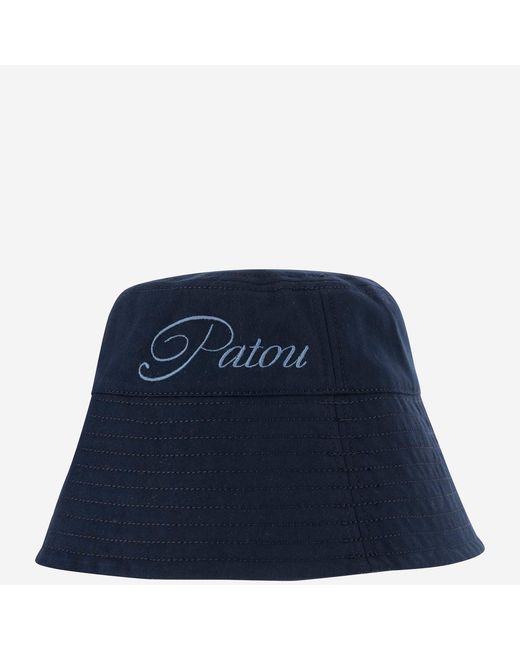 Patou Blue Cotton Bucket Hat With Logo
