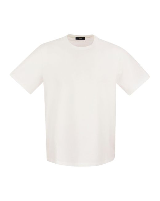 Herno Stretch Cotton Jersey T -shirt in het White voor heren