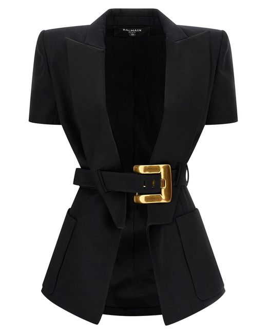 Balmain Grain De Poudre-blazer in het Black