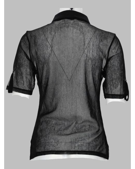 Paloma Wool Black Sheer Mesh Polo Shirt