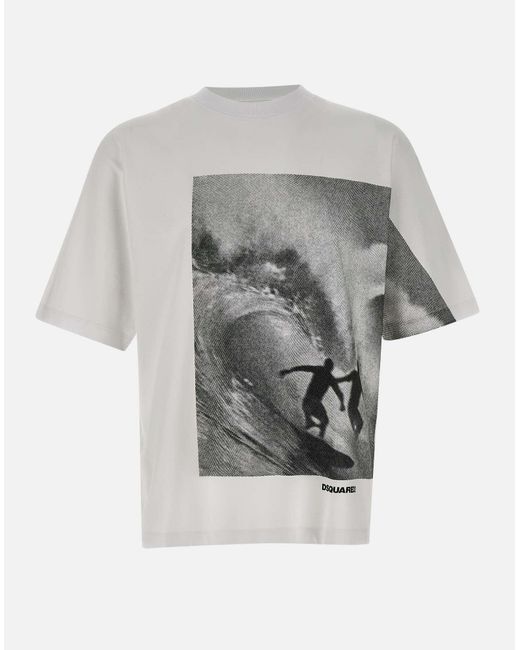 DSquared² Lockere Passform Baumwoll-T-Shirt in Gray für Herren