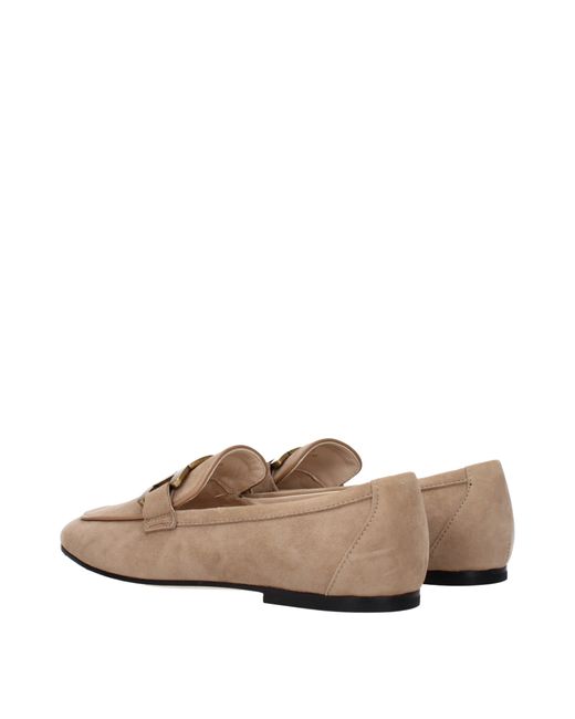 Tod's Natural Tod 's Mocassini Frau Wildleder Beige/Cappuccino