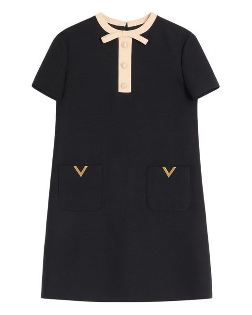 Valentino Black Wool And Silk Blend Dress