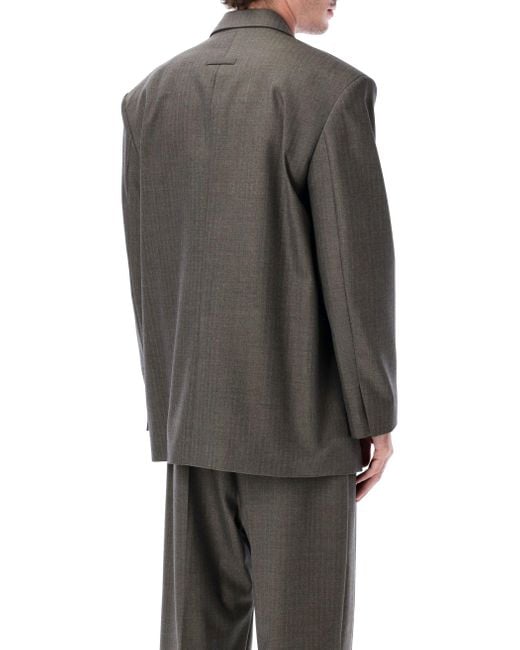 Fear Of God Gray Chevron Wool Single-Breasted Blazer