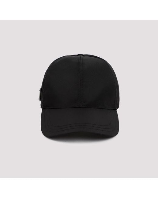 Prada Black Sleek Six-Panel Hat for men