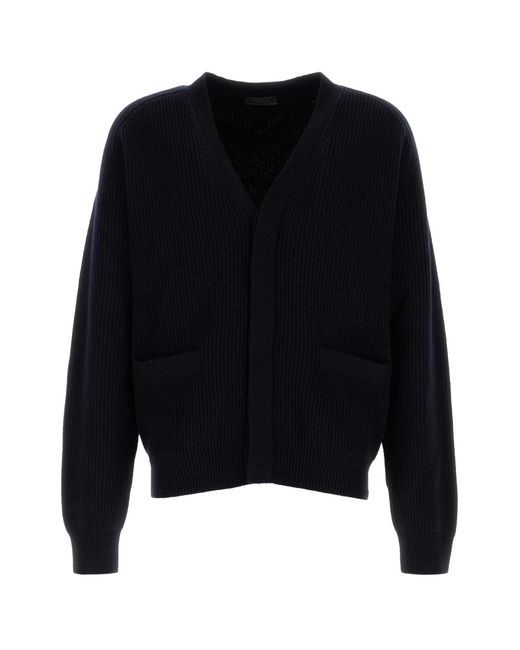 Prada Black Dark Cashmere Cardigan for men