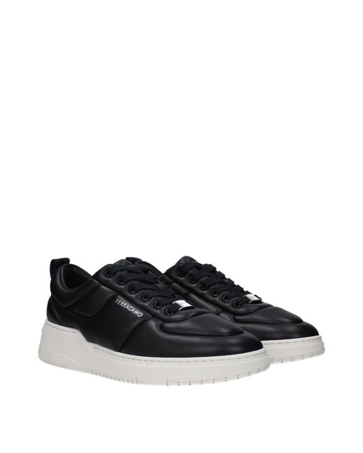 Ferragamo Black Sneakers Caro Uomo Pelle Nero for men