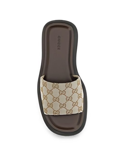 Gucci Gray Platform Slide Sandals